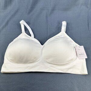 Auden Women's Size XL Nursing Bra Lightly Lined Seamless Gesso White New